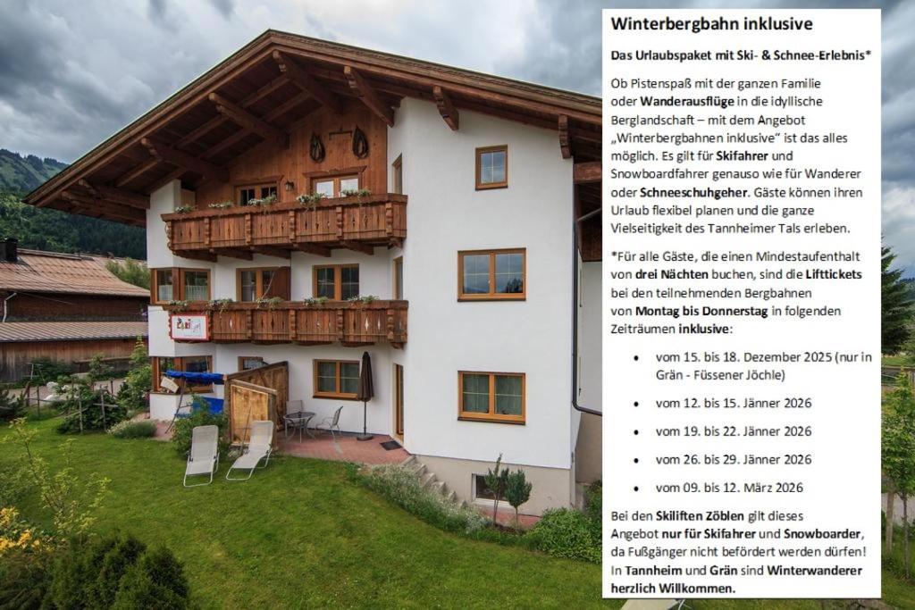 Ferienwohnungen Bauernhof Andreas Kleiner Tannheim Dış mekan fotoğraf